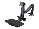 StarTech.com Monitor Tischhalterung - Monitorarm für bis zu 24" Monitore - VESA Halterung - Höhenverstellbar - Befestigungskit (Bodenplatte, Spalte, Durchführungsplatte, Tastatur-Tablett, Unterlegscheiben, Monitorarm, Klemmhalterung, Basis, Basis-Pad)