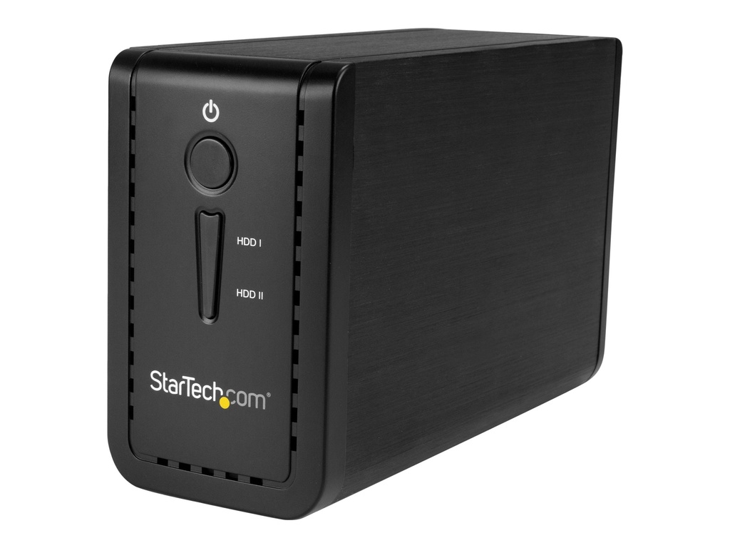 StarTech.com USB 3.1 Dual 3,5" SATA (6Gbit/s) Festplattengehäuse mit RAID - Zweifach 3,5 Zoll HDD/SSD/SSHD Gehäuse - USB-C und USB-A - Festplatten-Array - 2 Schächte (SATA-600)