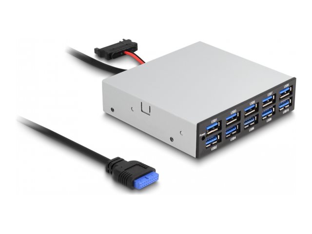 Delock Hub - 3.5", 5 Gbps, front panel - 10 x SuperSpeed USB 3.0