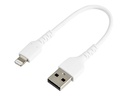 StarTech.com Startech 15cm USB-A auf Lightning-Kabel - Hochbelastbare, robuste Aramidfaser - Lade-/Synchronisationskabel - Apple MFi-zertifiziert iPad/iPhone 12 - Weiß (RUSBLTMM15CMW)