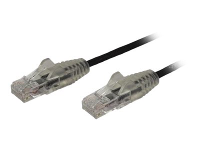 StarTech.com 2.5m Slim LSZH CAT6 Ethernet Cable, 10 Gigabit Snagless RJ45 100W PoE Patch Cord, CAT 6 10GbE UTP Network Cable w/Strain Relief, Black, ETL/Low Smoke Zero Halogen - Category 6 - 28AWG (N6PAT250CMBKS)