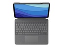 Logitech Combo Touch - Tastatur und Foliohülle - mit Trackpad - hintergrundbeleuchtet - Apple Smart connector - QWERTY - Spanisch - Oxford Gray - für Apple 12.9-inch iPad Pro (5. Generation)