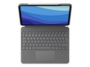 Logitech Combo Touch - Tastatur und Foliohülle - mit Trackpad - hintergrundbeleuchtet - Apple Smart connector - QWERTZ - Schweizerisch - Oxford Gray - für Apple 12.9-inch iPad Pro (5. Generation)