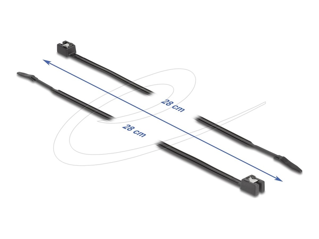 Delock Kabelbinder - selbstschneidend, Breite 4,8 mm - 28 cm - Schwarz (Packung mit 50)