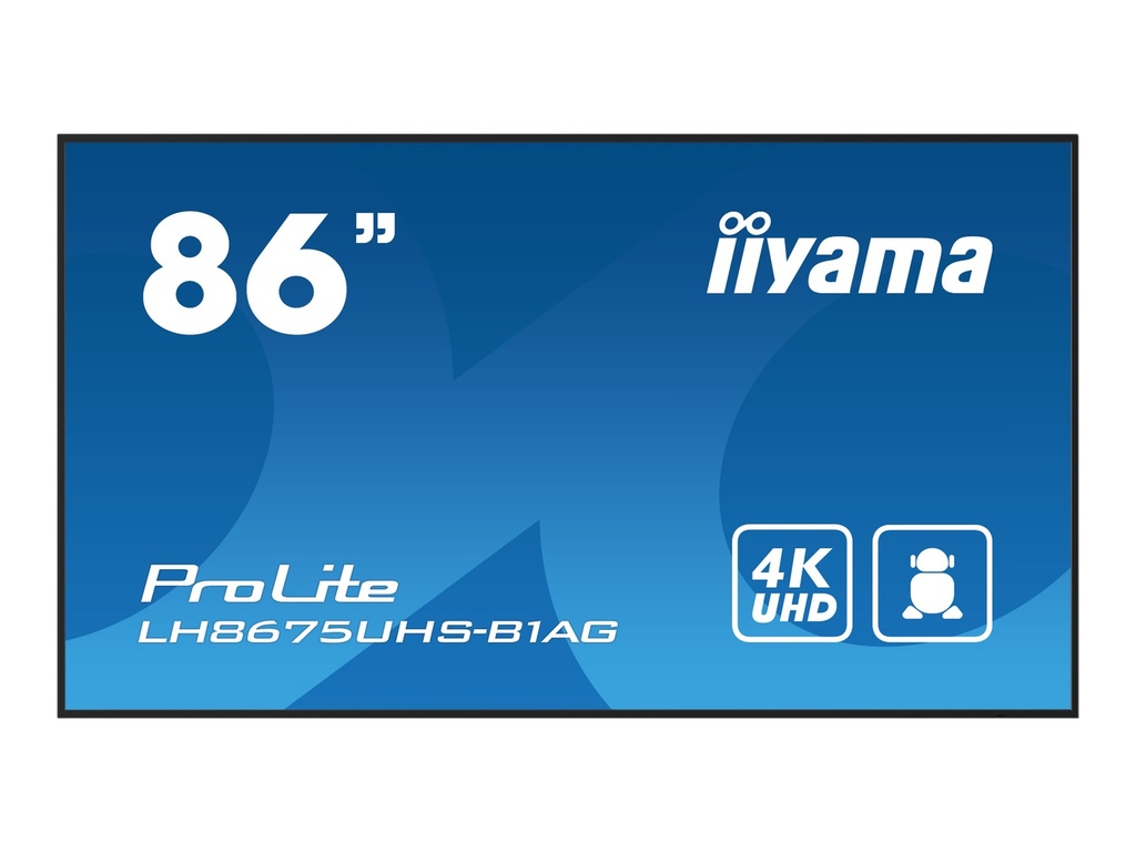 Iiyama ProLite LH8675UHS-B1AG - 218 cm (86") Diagonalklasse LCD-Display mit LED-Hintergrundbeleuchtung - Digital Signage - mit integrierter Mediaplayer, SDM-Steckplatz PC - Android - 4K UHD (2160p)