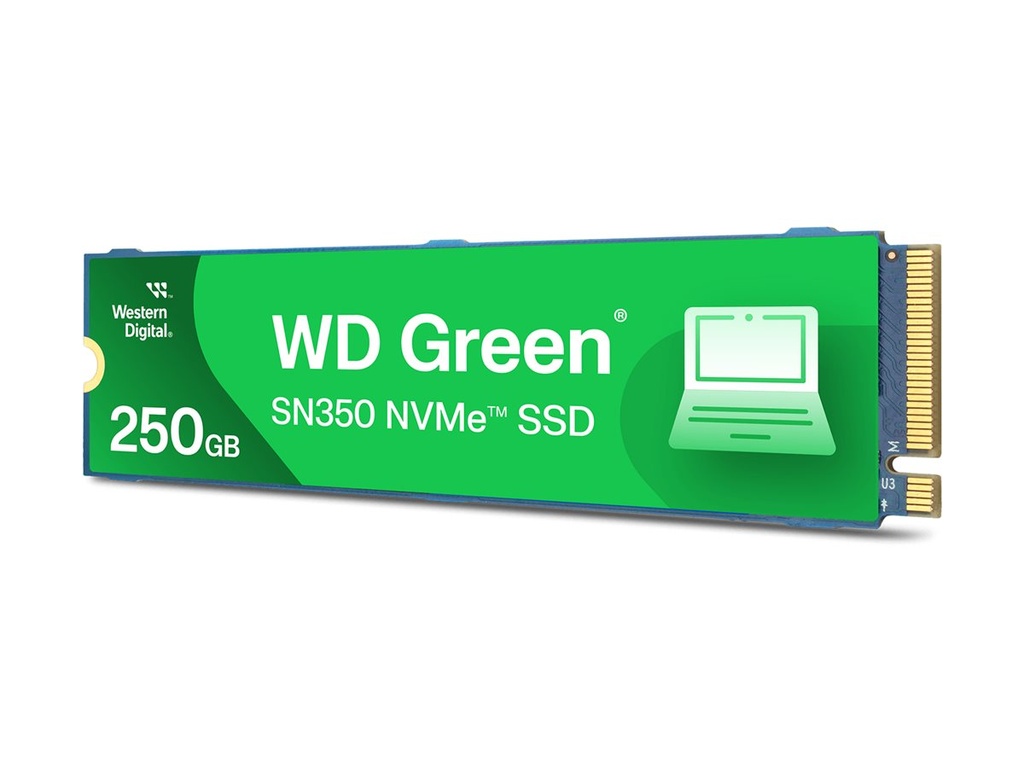 WD Green SN350 NVMe SSD WDS250G2G0C-00CDH0 - SSD - 250 GB - intern - M.2 2280 - PCIe 3.0 x4 (NVMe)