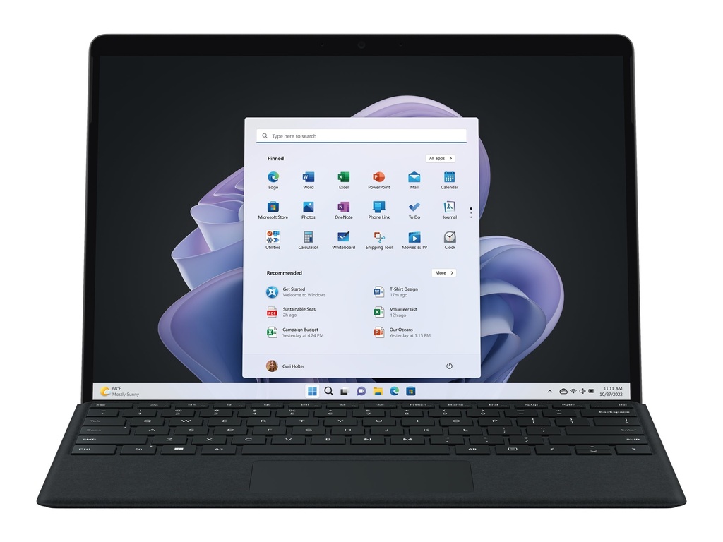 Microsoft Surface Pro 9 for Business - Tablet - Intel Core i5 1245U / 1.6 GHz - Evo - Win 10 Pro - Intel Iris Xe Grafikkarte - 16 GB RAM - 256 GB SSD - 33 cm (13")