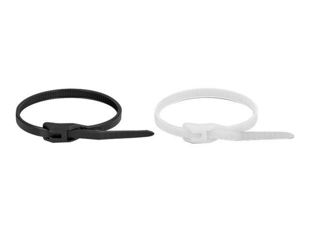 Delock Kabelbinder - mit flachem Kopf - 20.5 cm - Schwarz, durchsichtig (Packung mit 100)