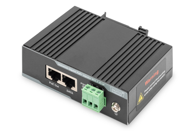 DIGITUS Industrieller Gigabit Ethernet PoE+ Injektor, 802.3 af/at, 60 W
