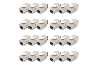 DIGITUS CAT 6A Keystone Modul, geschirmt mit intelligentem Kabelmanager, Set (24 Stück)