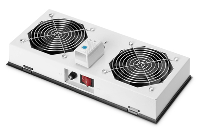 DIGITUS Professional DN-19 FAN-2-WM-I - Rack-Lüftereinsatz - mit 2 Ventilatoren, Thermostat - Wechselstrom 220/240 V (19")