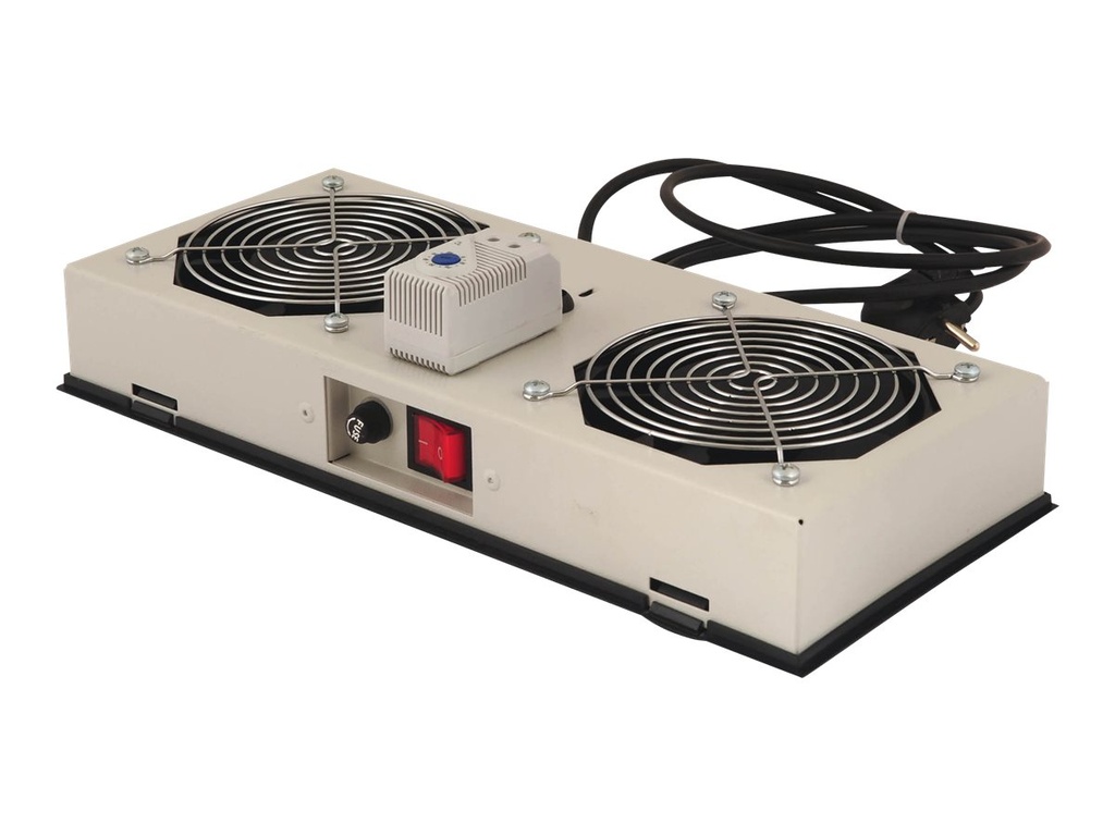 DIGITUS Professional DN-19 FAN-2-WM-I - Rack-Lüftereinsatz - mit 2 Ventilatoren, Thermostat - Wechselstrom 220/240 V (19")