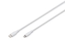 DIGITUS Lightning Silikon Anschlusskabel, USB-C - Lightning, 2m, weiß