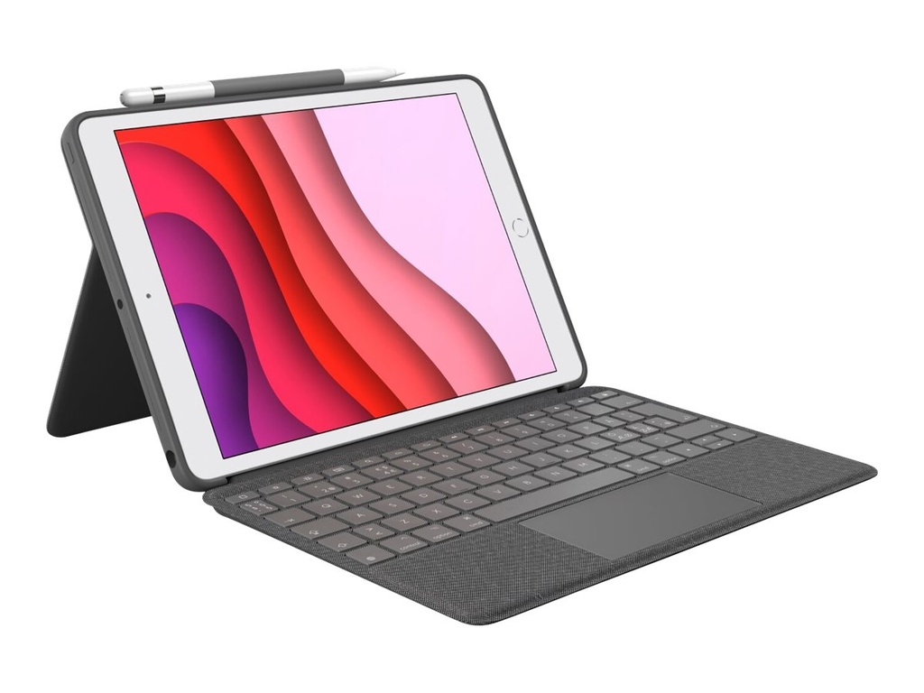 Logitech Combo Touch - Tastatur und Foliohülle - mit Trackpad - hintergrundbeleuchtet - Apple Smart connector - QWERTY - Nordisch (Dänisch/Finnisch/Norwegisch/Schwedisch)