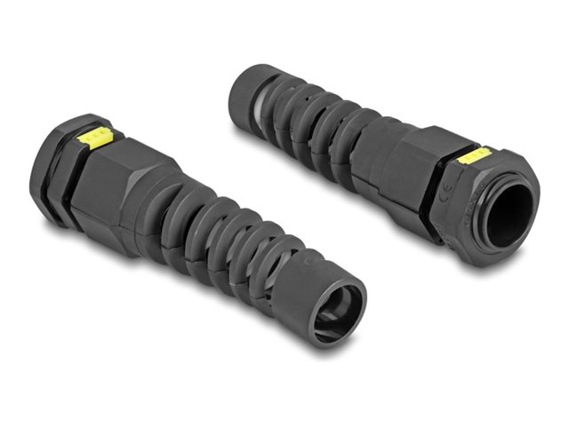 Delock Kabelverschraubung - M16, Belüftung, Zugentlastung, IP68 staub- und wasserdicht - Schwarz, RAL 9005 (Packung mit 2)