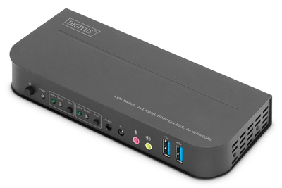 [DS-12874] DIGITUS KVM Switch, 2x1 HDMI, HDMI Out,USB, 4Kx2K@60Hz