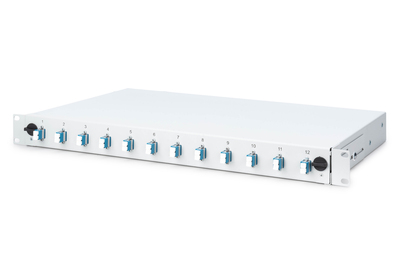 DIGITUS LWL Spleißbox, 1HE, bestückt, 12x LC DX, OS2