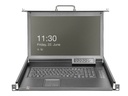 DIGITUS KVM-Konsole mit KVM-Switch - 8 Anschlüsse - Französisch - 43.2 cm (17")