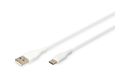 DIGITUS USB-C Silikon Anschlusskabel, 1m, weiß