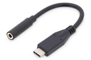 DIGITUS USB-C Audio Adapter / Konverter, USB-C/Stecker - 3.5mm Klinke/Buchse