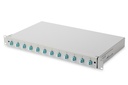DIGITUS LWL Spleißbox, 1HE, bestückt, 12x LC DX, OM3