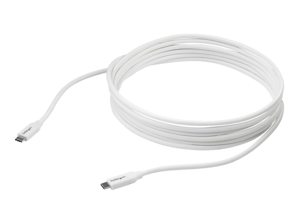 StarTech.com StarTech USB C to USB C Cable - 13 ft / 4m - 5A PD - M/M - White - USB 2.0 - USB-IF Certified - USB Type C Cable - USB C Charging Cable (USB2C5C4MW)