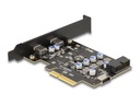 Delock USB-Adapter - PCIe 3.0 x4 Low-Profile - USB-C x 1 + USB x 1 + USB 3.0 (intern)