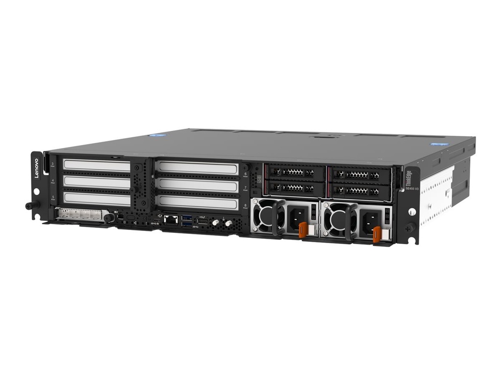 Lenovo ThinkEdge SE455 V3 7DBY - Server - Rack-Montage - 2U - 1-Weg - 1 x EPYC 8124P / 2.45 GHz - RAM 32 GB - SATA - Hot-Swap 6.4 cm (2.5")
