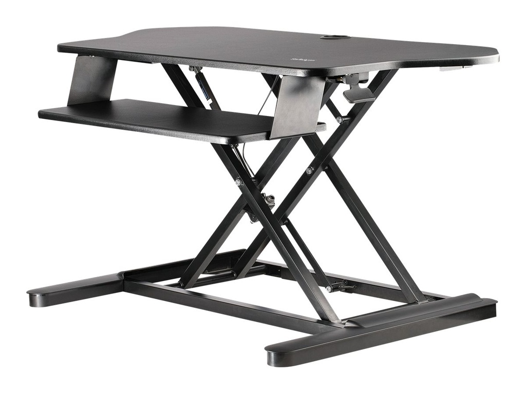 StarTech.com Startech Eck-Sitz-Steh-Schreibtischaufsatz mit Tastaturablage - große Arbeitsfläche (89 x 53cm)