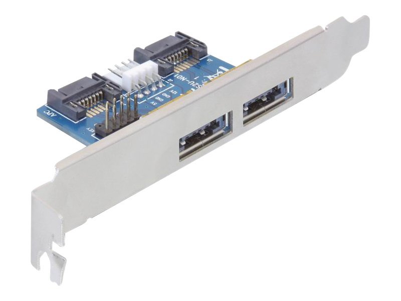 Delock Slot bracket 2x eSATAp 5V/12V with Low Profile Bracket - Speicherkabelkit - interne Stromversorgung, 4-polig, SATA, 9-poliger USB-Header zu 11-poliger USB/eSATA (5/12V)