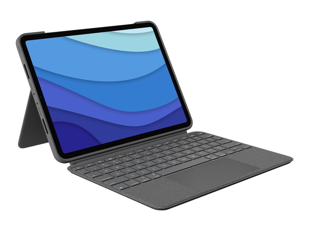 Logitech Combo Touch - Tastatur und Foliohülle - mit Trackpad - hintergrundbeleuchtet - Apple Smart connector - QWERTY - US International - Oxford Gray - für Apple 11-inch iPad Pro (1. Generation, 2. Generation, 3. Generation)