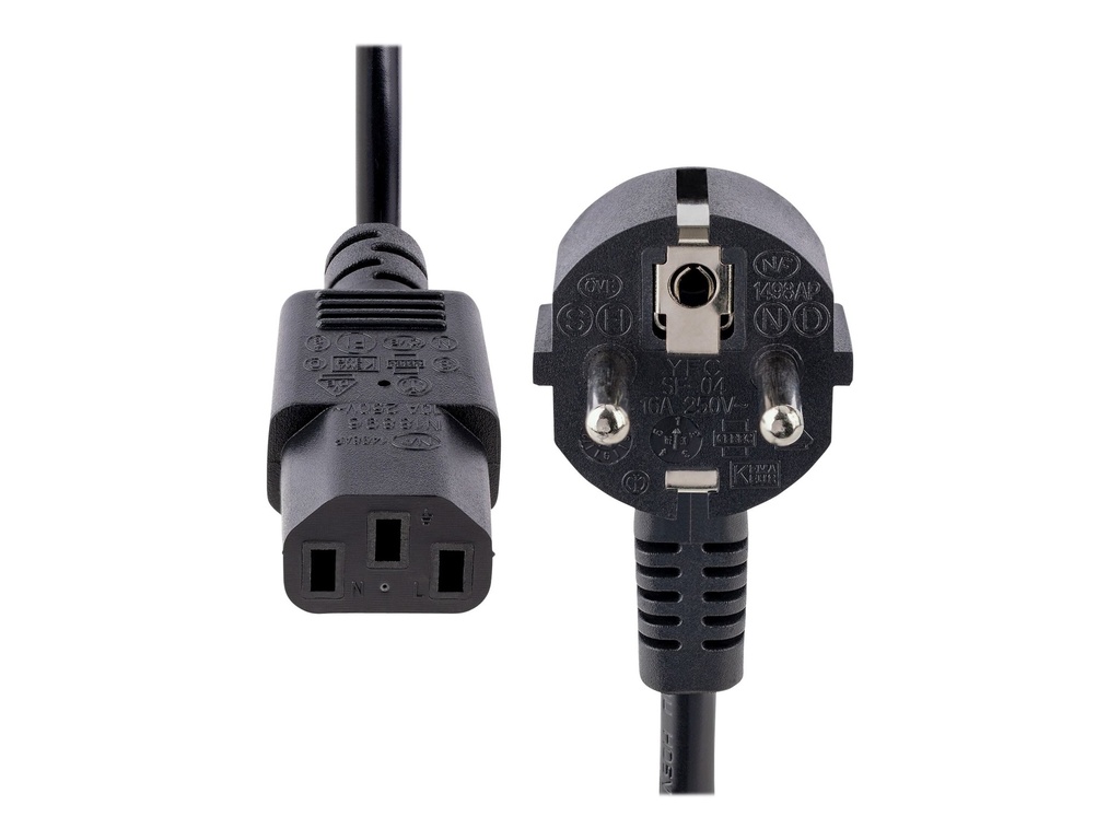 StarTech.com 1 m C13 Stromkabel, EU Schuko auf C13, 10A 250V, Netzkabel - Stromkabel - power CEE 7/7 (S)