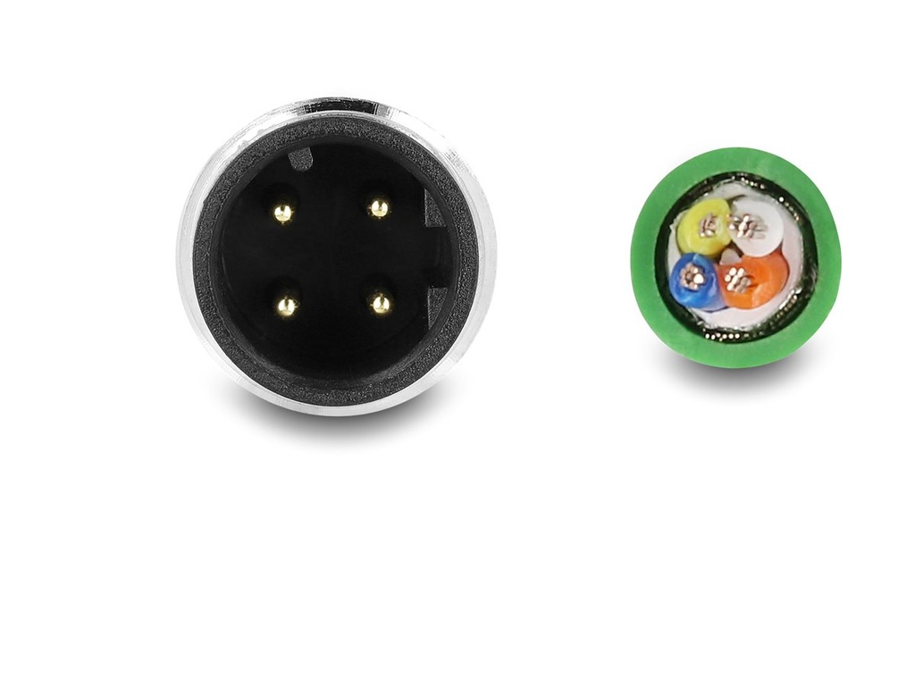 Delock Patch-Kabel - 4-polig M12-D (M) zu ohne Stecker