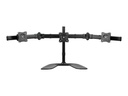 StarTech.com Dreifach Monitorhalterung - Schwenkbar - Stahl und Aluminium - für VESA Monitore bis zu 27 Zoll - 3fach Monitorarm - Aufstellung (Abschlusskappen, Stange, Bodenplatte, Querstange, Unterlegscheiben, Schrauben, Manschette, 2 Monitorarme, VESA-Halterung, 2 Griffschrauben)