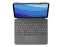 Logitech Combo Touch - Tastatur und Foliohülle - mit Trackpad - hintergrundbeleuchtet - Apple Smart connector - QWERTY - GB - Oxford Gray - für Apple 12.9-inch iPad Pro (5. Generation)
