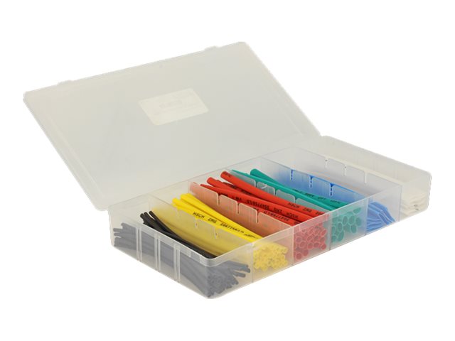 Delock Schrumpfschlauch - 10 cm - Schwarz, weiß, Blau, Gelb, Rot, grün (Packung mit 100)