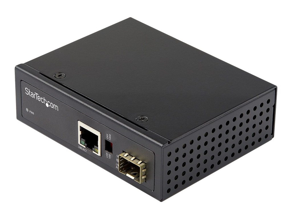 StarTech.com Industrial Media Converter - 1 Gbit/s Medienkonverter LWL Kupfer - Singlemode-/Multimode Glasfaser auf Kupfer Netzwerk - 12-56 V DC - IP-30/-40&deg;C bis 75&deg;C (IMC1GSFP)