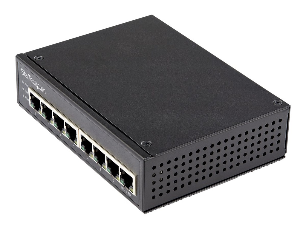 StarTech.com Industrial 8 Port Gigabit PoE+ Switch 30W - IP-30 - Switch - unmanaged - 8 x 10/100/1000 (PoE+)