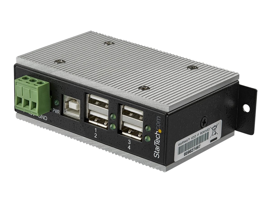[HB20A4AME] StarTech.com Startech HB20A4AME USB 2.0 Hub (4-Port Industrial USB 2.0 Hub mit ESD-Schutz, 350W Überspannungsschutz , Wandmontage)