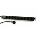 Synergy 21 ALLNET 19""zbh. Steckdosenleiste 9xDosen CEE7 ->Stecker ALU Schwarz