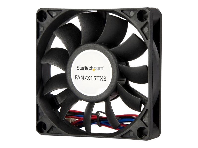 StarTech.com 70mm Gehäuselüfter - Lüfter 7cm für PC Gehäuse mit 3-pin Molex Stecker (70mmx70mmx15mm)