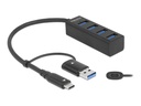 Delock Hub - 4 x USB 3.2 Gen 1 + 1 x USB-C 3.2 Gen 1