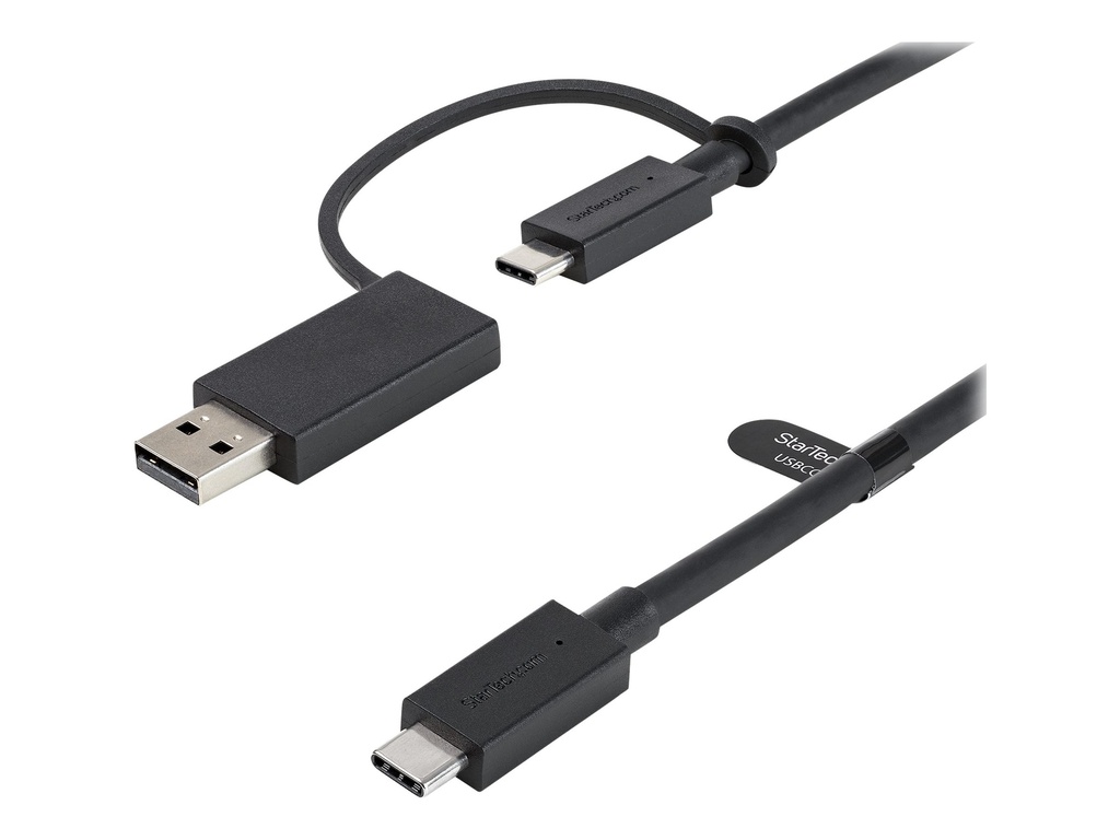 [USBCCADP] StarTech.com StarTech 1m USB-C Kabel mit USB-A Adapter Dongle - Hybrid 2-in-1 USB-C Kabel mit USB-A - USB-C auf USB-C (10Gbit/s - 100W PD)