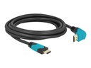 Delock High Speed - HDMI-Kabel - HDMI männlich gerade zu HDMI männlich nach unten abgewinkelt - 2 m - Schwarz, Türkis - Dolby DTS-HD Master Audio-Unterstützung, Dolby TrueHD-Unterstützung, unterstützt 21:9 Kinoformat, unterstützt 8K 60 Hz (7680 x 4320)