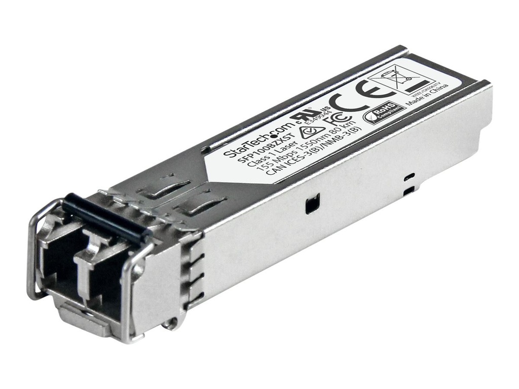StarTech.com Startech 100BASE-ZX - Upstream - 100 Mbit/s Transceiver - LC Fiber - MSA konform - 80 km - 100 Mbit/s SFP Modul - Single Mode SFP - SFP (Mini-GBIC)