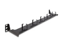 Delock Verlegetafel für Rack-Kabelmanagement - Schwarz - 1U - 48.3 cm (19")