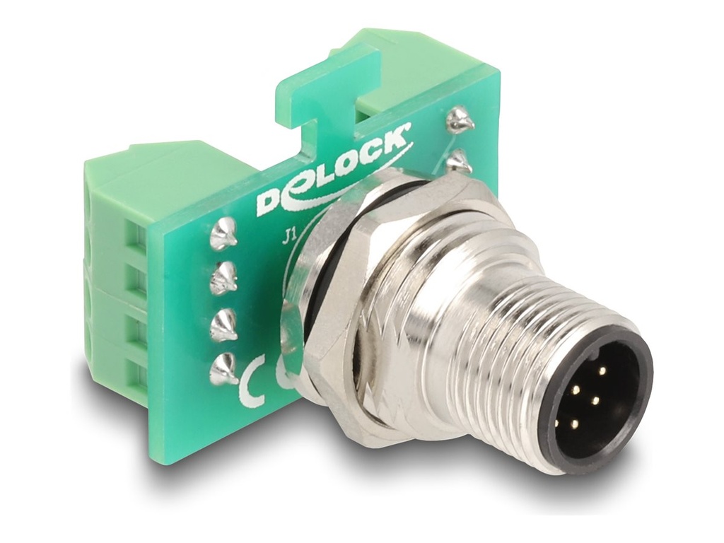 Delock Netzwerkadapter - 8-polig M12 (M) zu 9-poliger Anschlussblock (W)