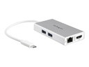 StarTech.com Startech USB-C Multiport Adapter - USB-C Reise docking station mit 4k HDMI - 60W Power Delivery Pass-Through, GbE, 2x USB-A 3.0 Hub - Tragbares Mini USB Typ-C Dock für Laptop - Weiß (DKT30CHPDW)