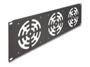 Delock Rackabdeckung - für 3 Lüfter, 120 x 120 mm - Dunkelgrau - 3U - 48.3 cm (19")