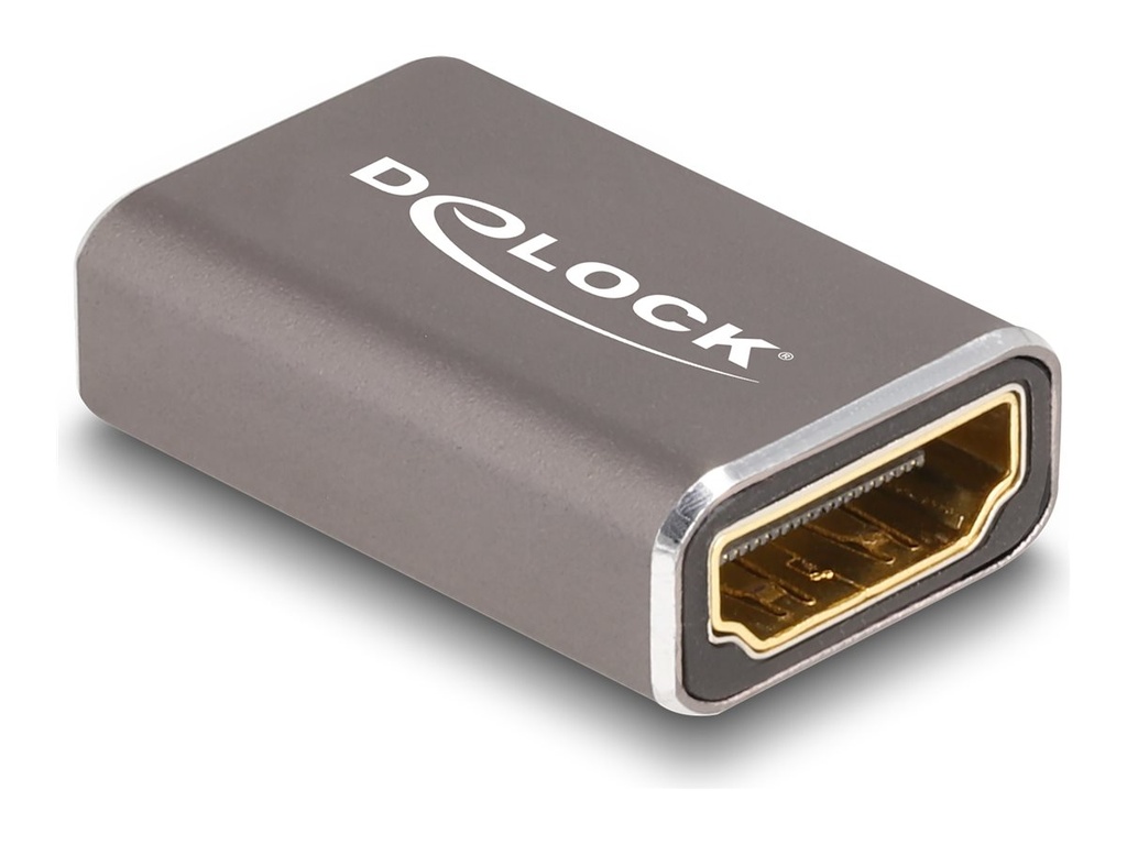 Delock Hohe Geschwindigkeit - HDMI-Adapter mit Ethernet - HDMI weiblich zu HDMI weiblich - Grau - 8K60Hz (7680 x 4320)